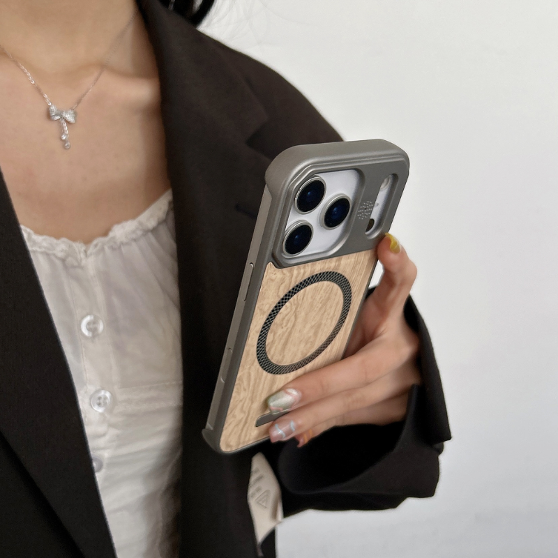 Wood Grain Magnetic Phone Case
