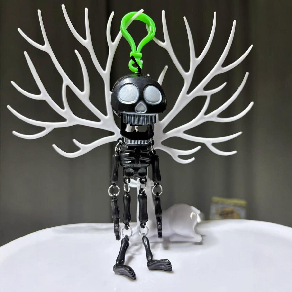 Pull-String Skeleton Keychain