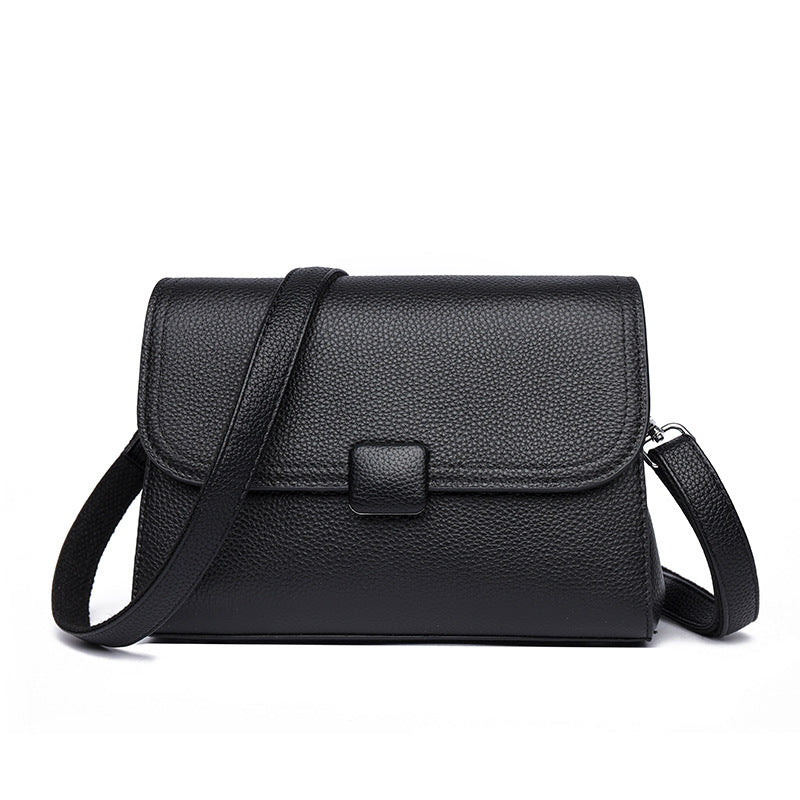 Minimalist Leather Flap Crossbody Bag