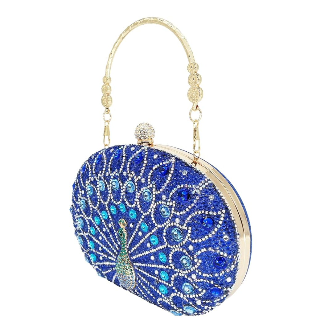 Peacock Diamond  Evening Clutch