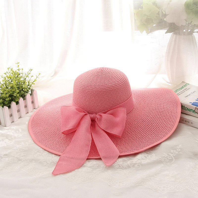 Luna Elegant Wide Brim Bow Summer Hat