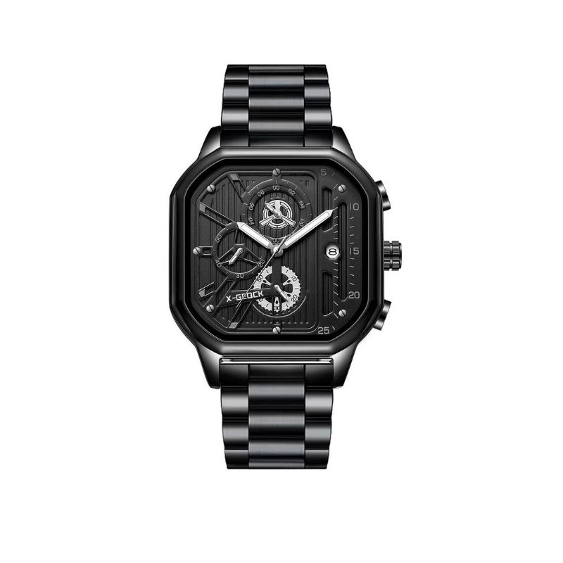Angular Luminous Steel Watch