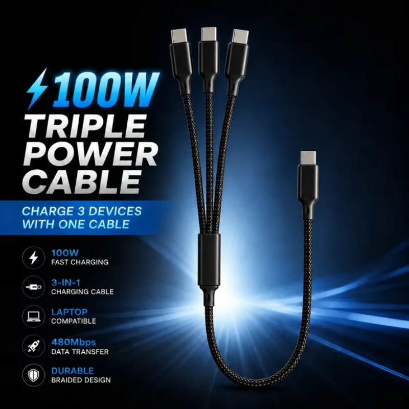 Hydra 100W Triple Power Cable