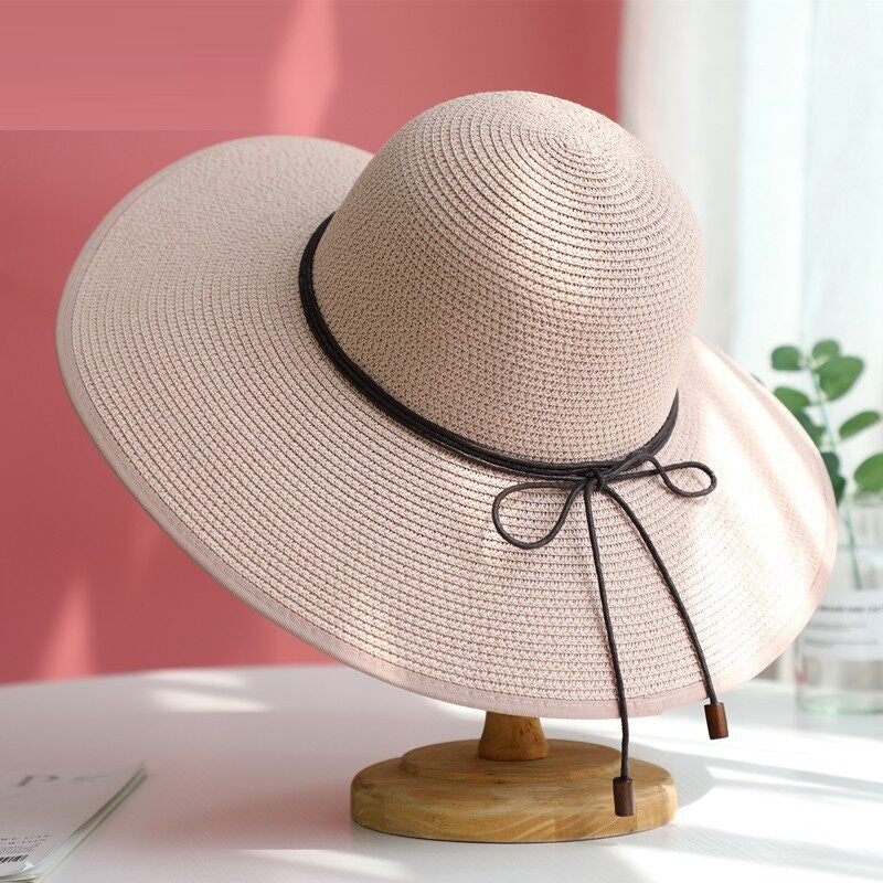 Coastal Bow Wide Brim Straw Hat