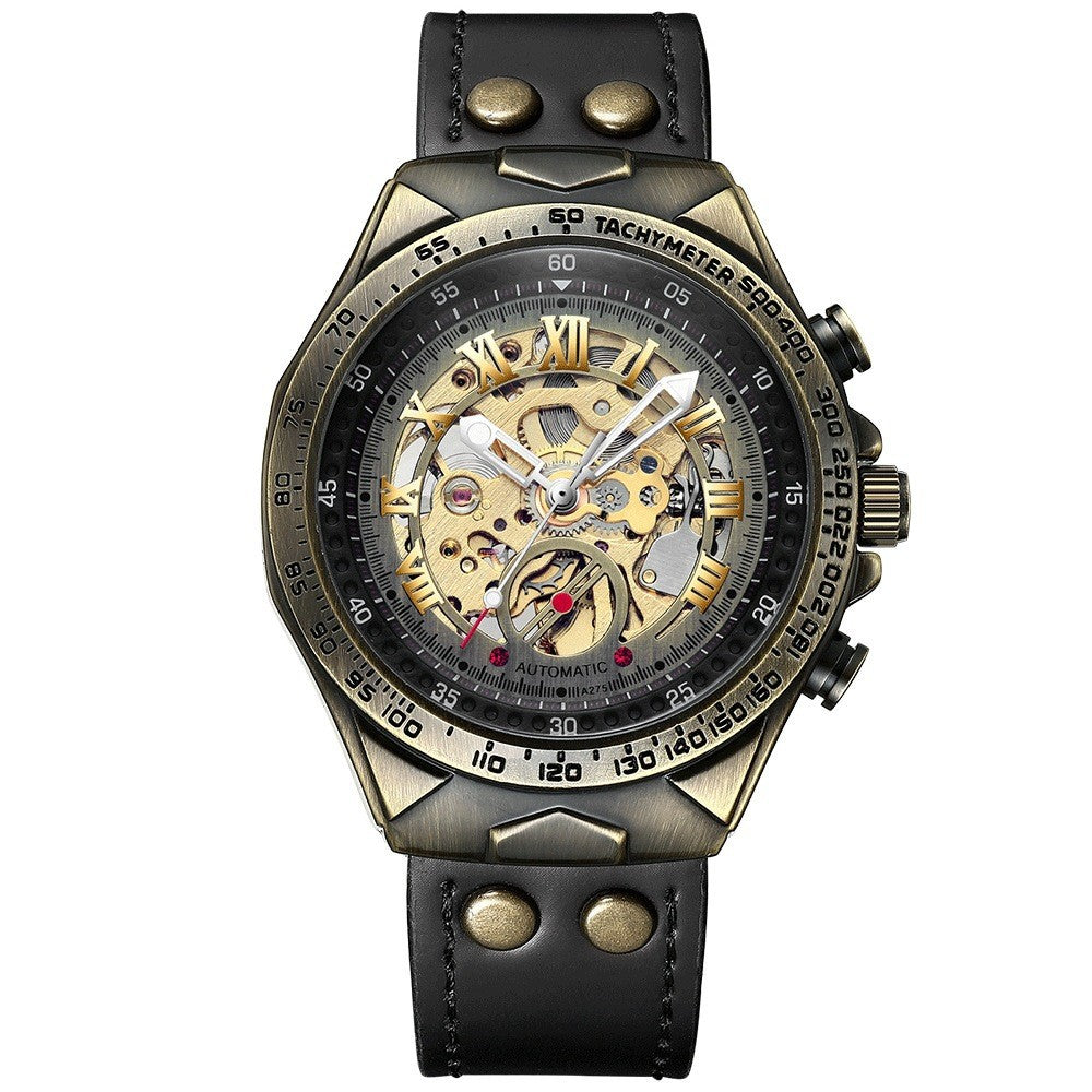 Vintage Bronze Skeleton Mechanical Watch